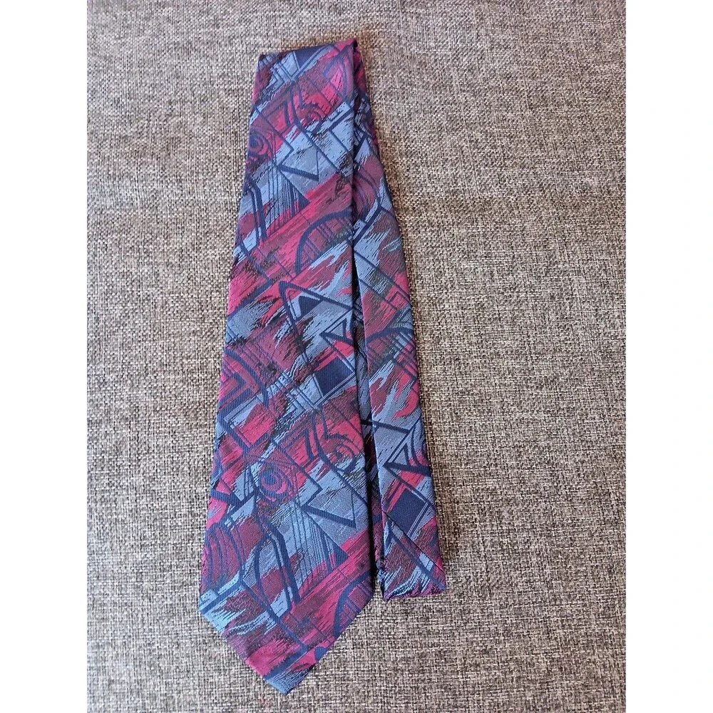 Tie 70s 80s 90s Y2K Mens Mercedes Blue Red 3.75 Wide 58 Long